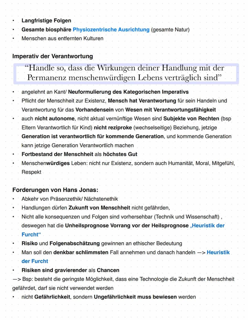 1.2 Verantwortungsethik nach Hans Jonas
1.Hans Jonas Biographie
2. Naturphilosophischer Hintergrund seiner Ethik
3. Das Prinzip Verantwortun