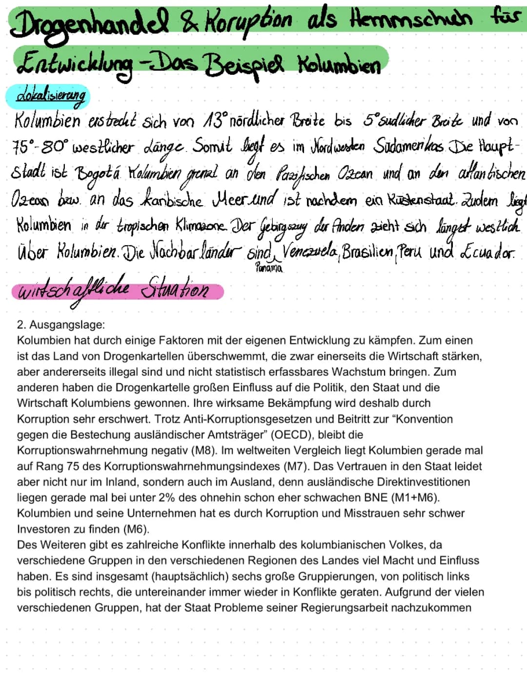 Kolumbiens Wirtschaft