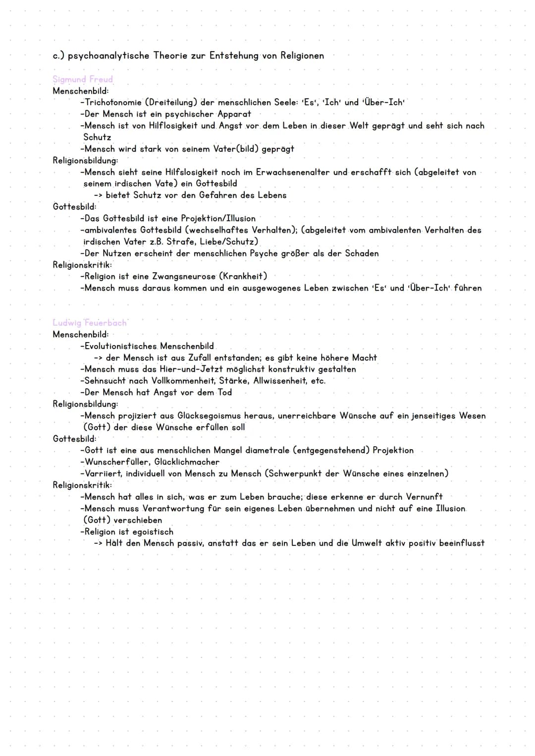 c.) psychoanalytische Theorie zur Entstehung von Religionen
Sigmund Freud
Menschenbild:
-Trichotonomie (Dreiteilung) der menschlichen Seele: