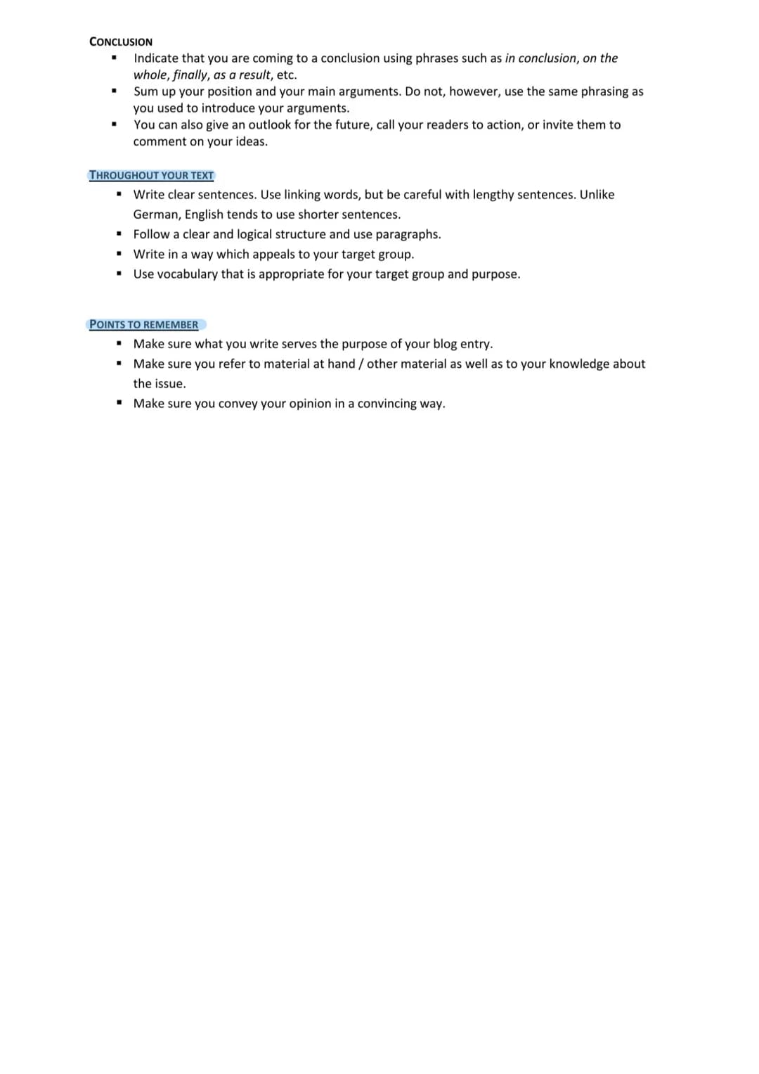 53 Writing a blog entry
5.3.1 Criteria for writing a blog entry
The term "blog" was coined in the 1990s. It is an abbreviation of the word "