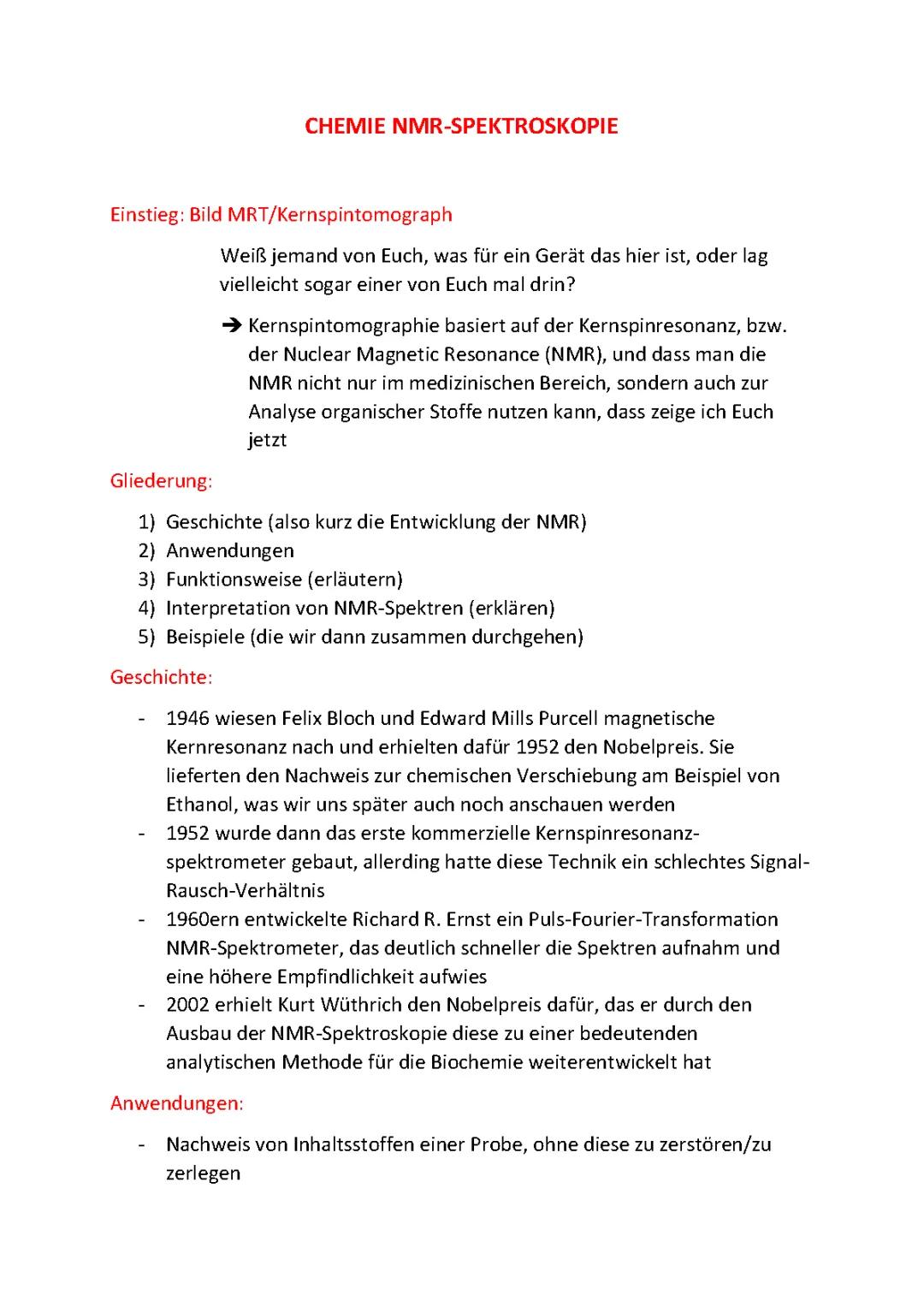 NMR-Spektroskopie einfach erklärt: Auswertung und Tabellen für H-NMR