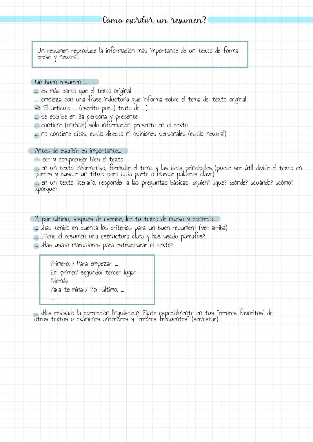 Un resumen reproduce la información más importante de un texto de forma
breve
Y
neutral.
Cómo escribir un resumen?
Un buen resumen ...
... e