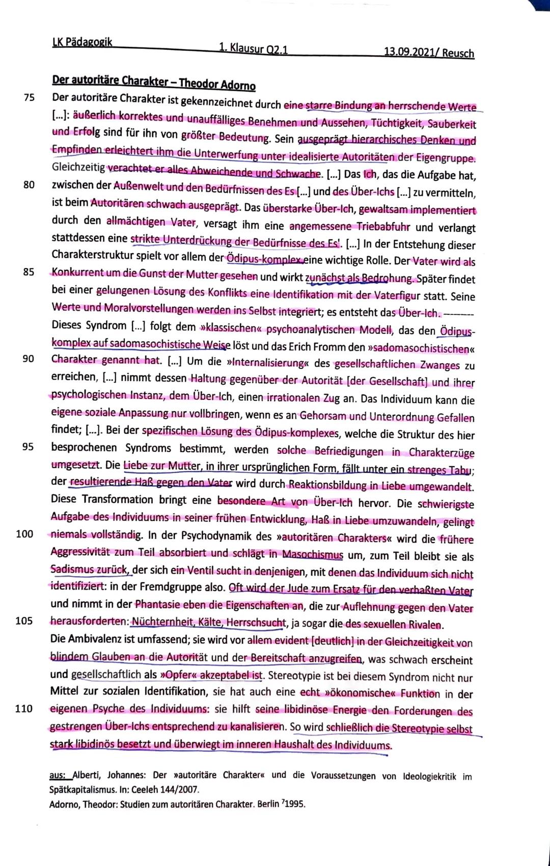 LK Pädagogik
Name: Anastasia Juchem
Aufgabenstellung
1. Klausur 02.1
Thema:
„Hart wie Stahl!"- Erziehung in verschiedenen historischen und g