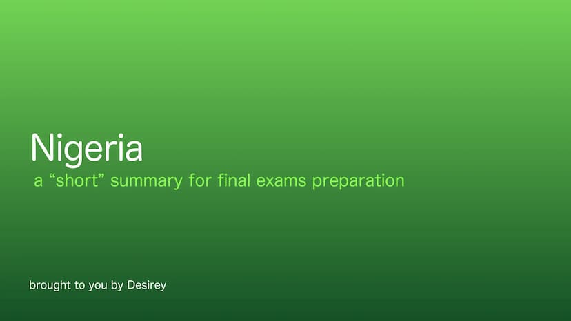 brought to you by Desirey a "short" summary for final exams preparation
brought to you by Desirey Nigeria
a "short" summary for final exams 