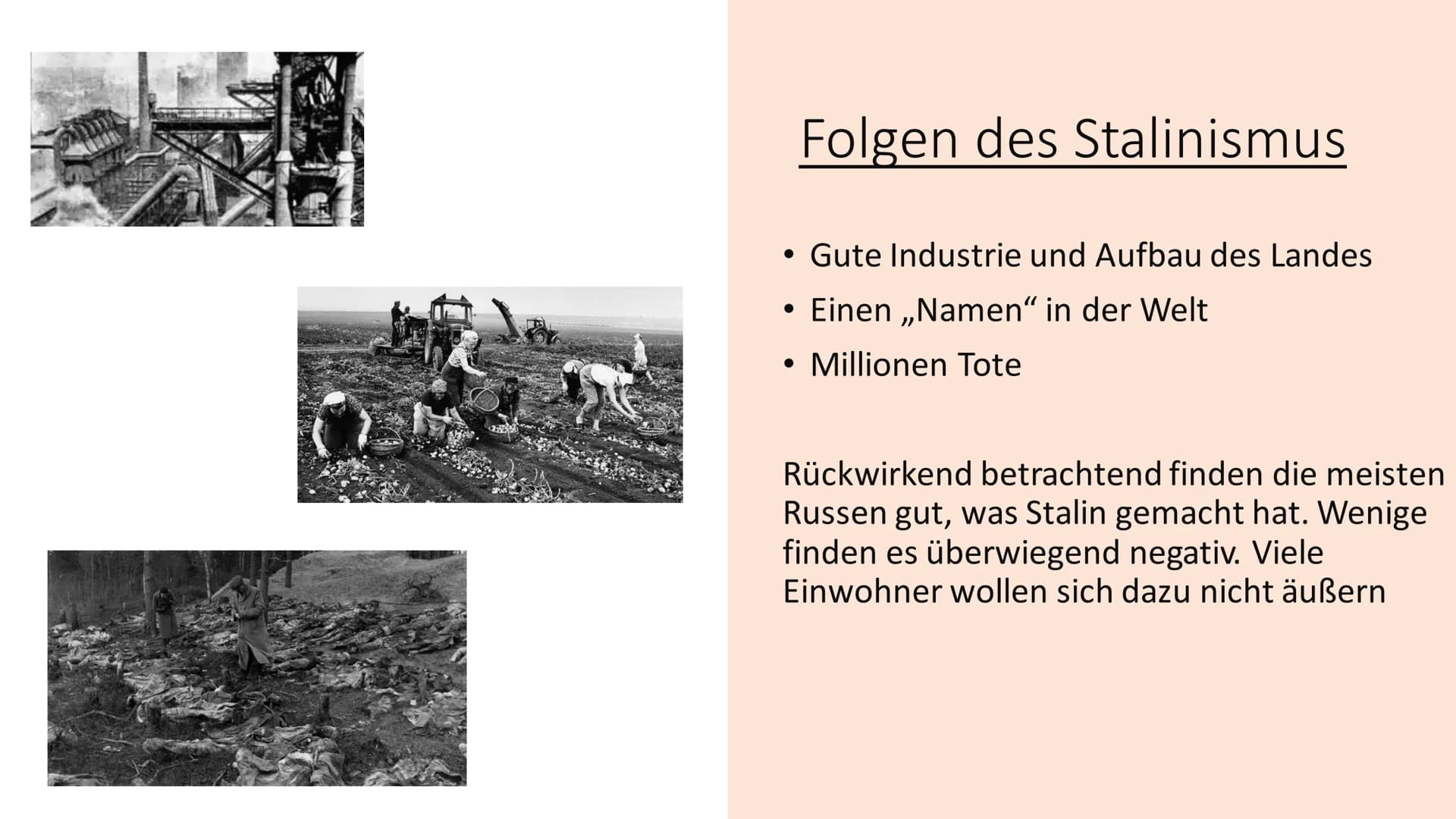 Stalinismus
Die Diktatur von Josef Stalin 1928-58 Inhaltsverzeichnis
• Was ist Stalinismus?
• Vorherige Einflüsse
●
• Zwangskollektivierunge