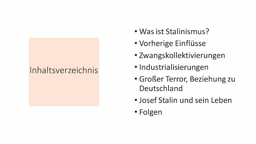 Stalinismus
Die Diktatur von Josef Stalin 1928-58 Inhaltsverzeichnis
• Was ist Stalinismus?
• Vorherige Einflüsse
●
• Zwangskollektivierunge