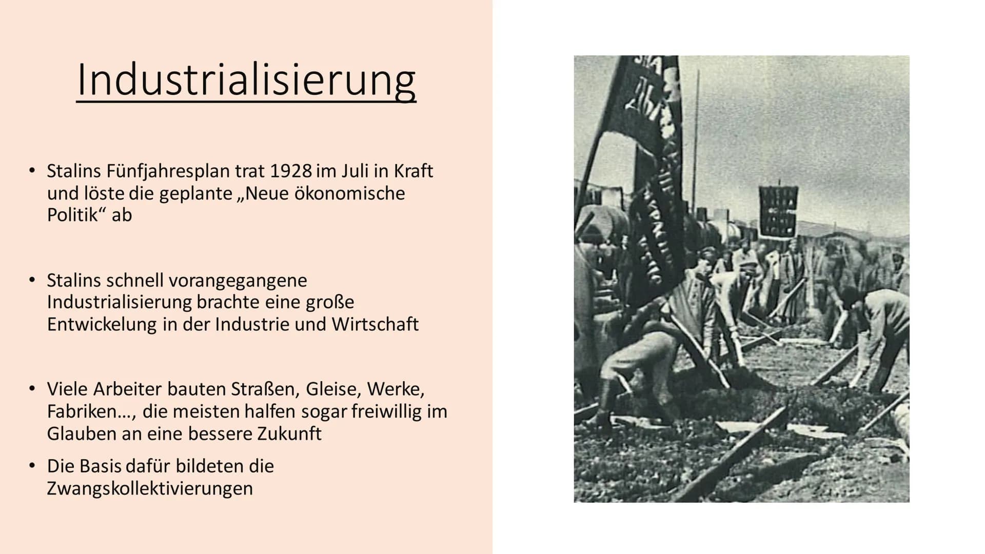 Stalinismus
Die Diktatur von Josef Stalin 1928-58 Inhaltsverzeichnis
• Was ist Stalinismus?
• Vorherige Einflüsse
●
• Zwangskollektivierunge