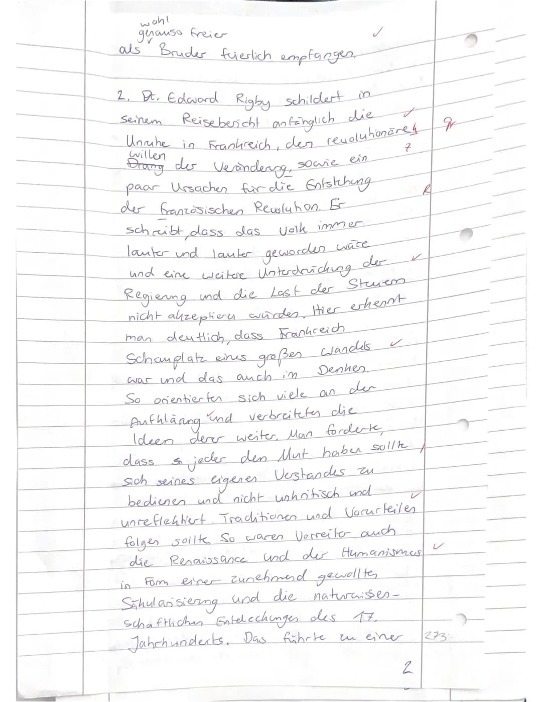 11BG02 Geschichte
Aufgaben:
Leistungsnachweis Nr. 2
Französische Revolution
Name: Leni Schmiedel
1. Fassen Sie in eigenen Worten die Eindrüc