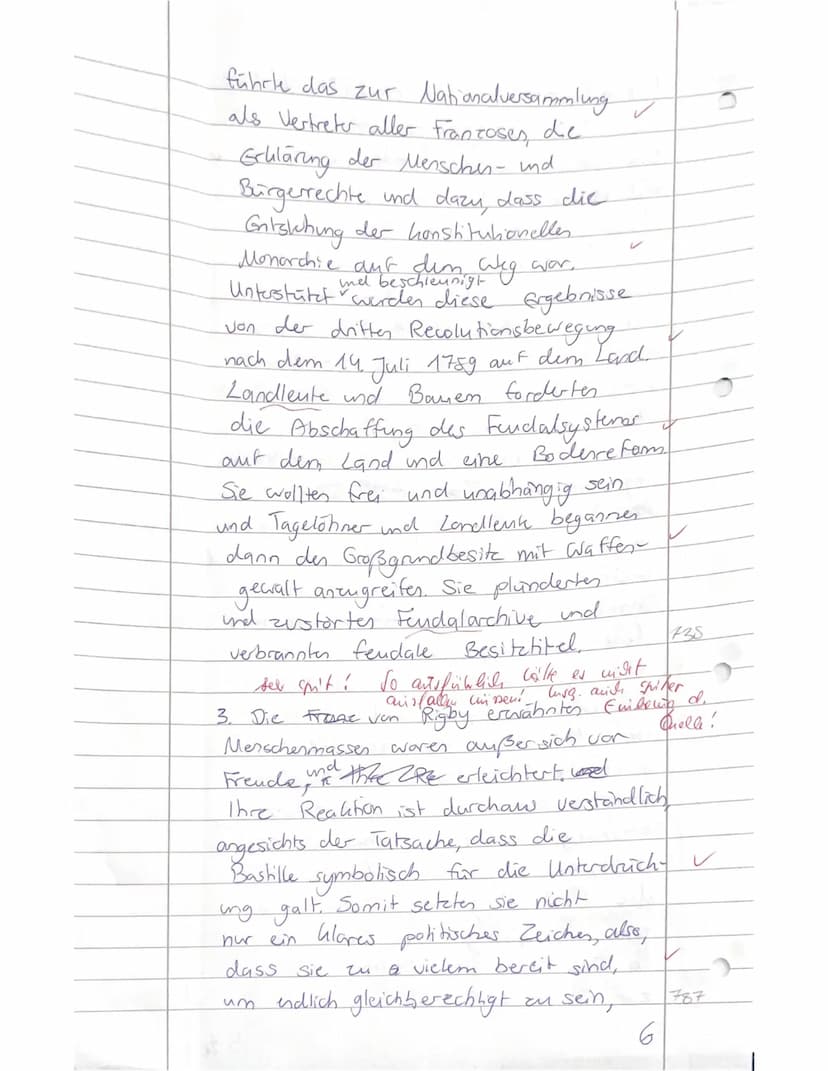 11BG02 Geschichte
Aufgaben:
Leistungsnachweis Nr. 2
Französische Revolution
Name: Leni Schmiedel
1. Fassen Sie in eigenen Worten die Eindrüc