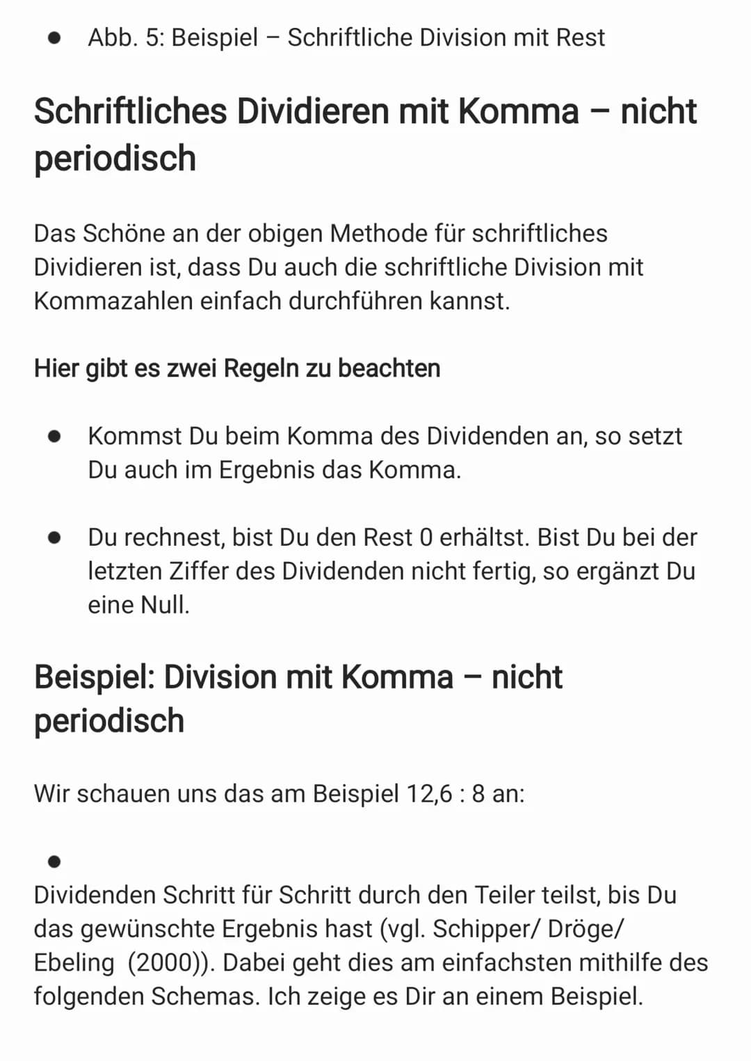 Schriftliches Dividieren oder auch teilen
Schriftliches Dividieren gehört zu den vier Grundrechenarten.
Zum Dividieren oder auch „Teilen" te