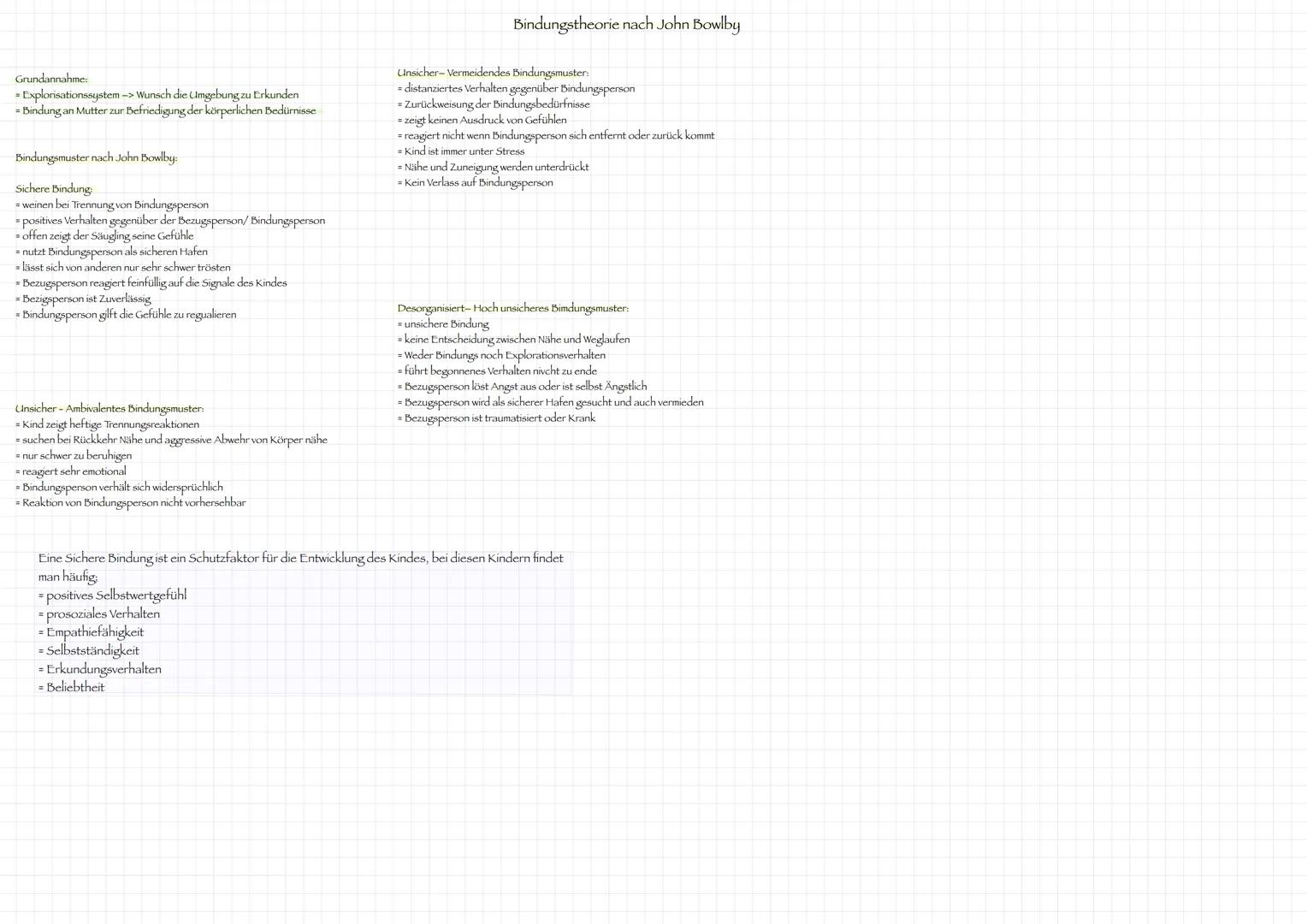 Grundannahme:
- Explorisationssystem -> Wunsch die Umgebung zu Erkunden
= Bindung an Mutter zur Befriedigung der körperlichen Bedürnisse

Bi