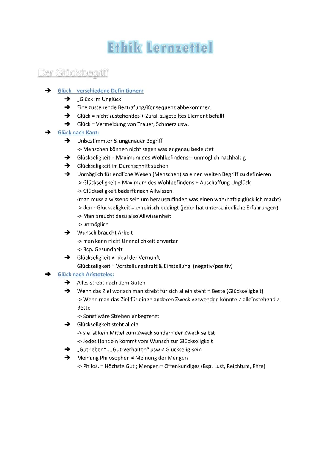 Glück und Philosophie: Aristoteles und Kant erklärt