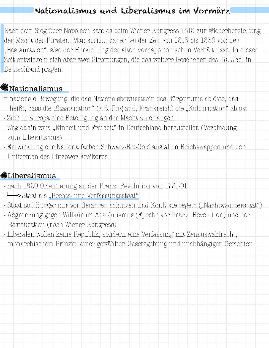 Nationalismus und Liberalismus im Vormärz einfach erklärt - Geschichte 1815 bis 1848