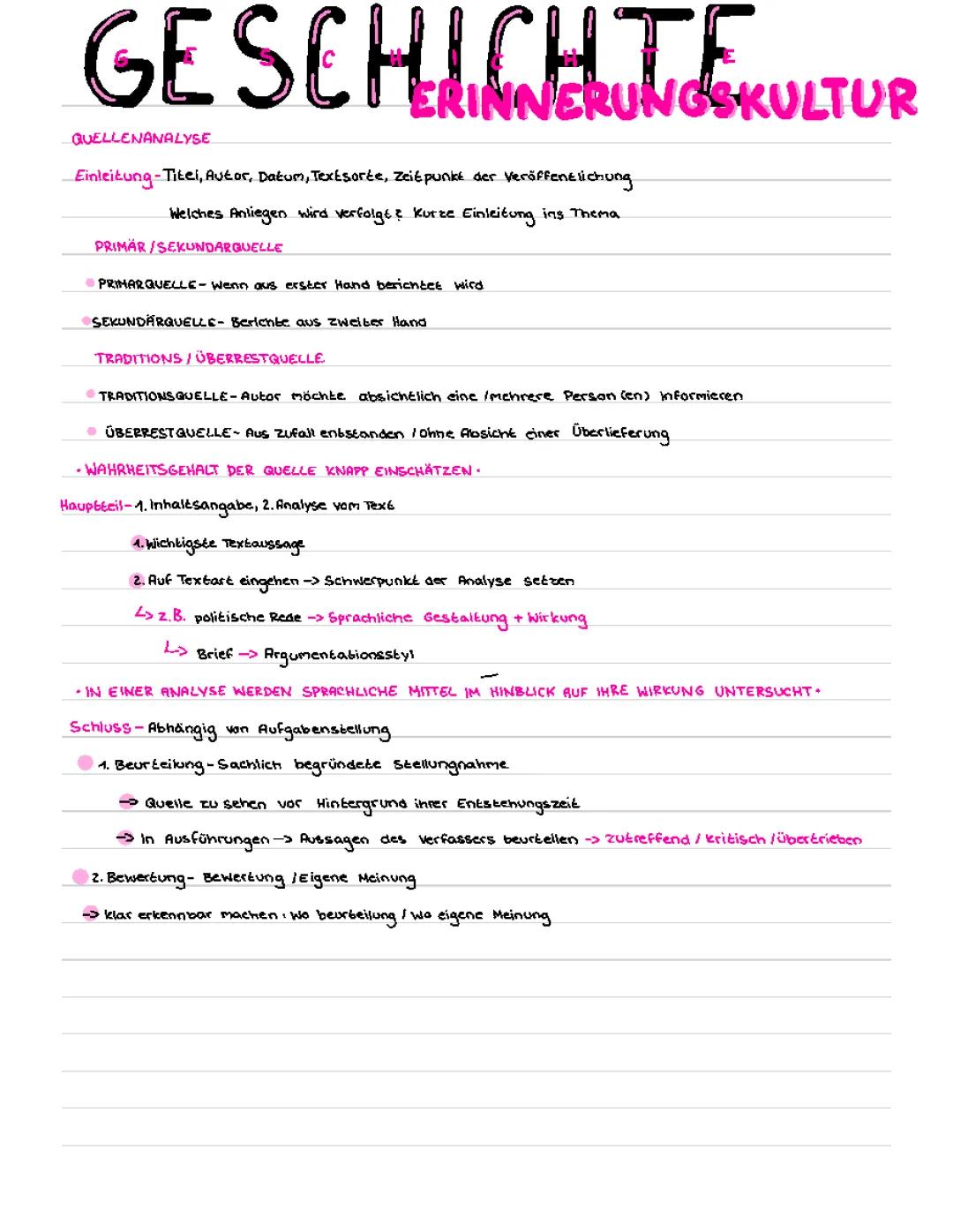 Quellenanalyse Geschichte 