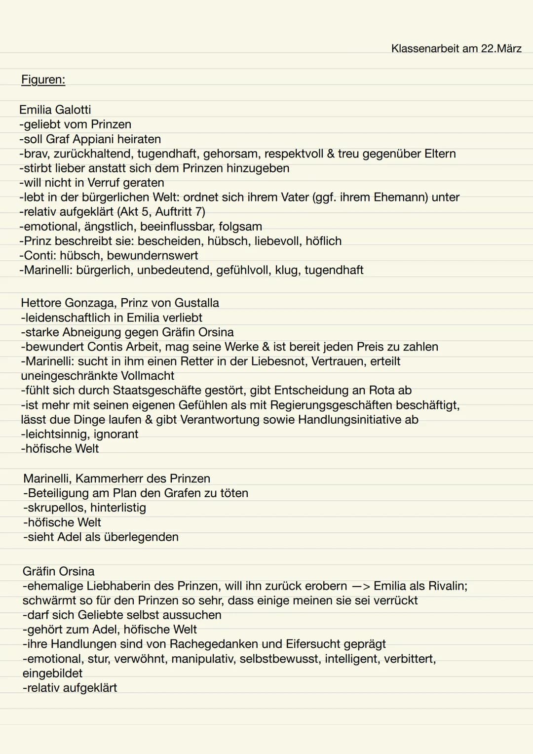 Checkliste
-Hintergrundwissen zum Drama
-> Inhalt und Aufbau
-> Weltbild der Aufklärung
-> Merkmale der höfischen und bürgerlichen Welt (Fig