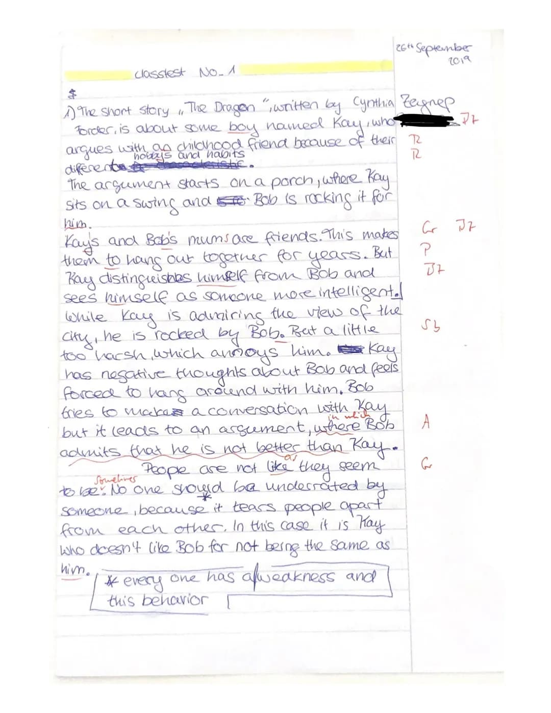 READING LITERATURE
Text: Cynthia Forder, The Dragon
Assignments:
1. Summarize the plot of short story The Dragon in about 70-80 words.
(Comp