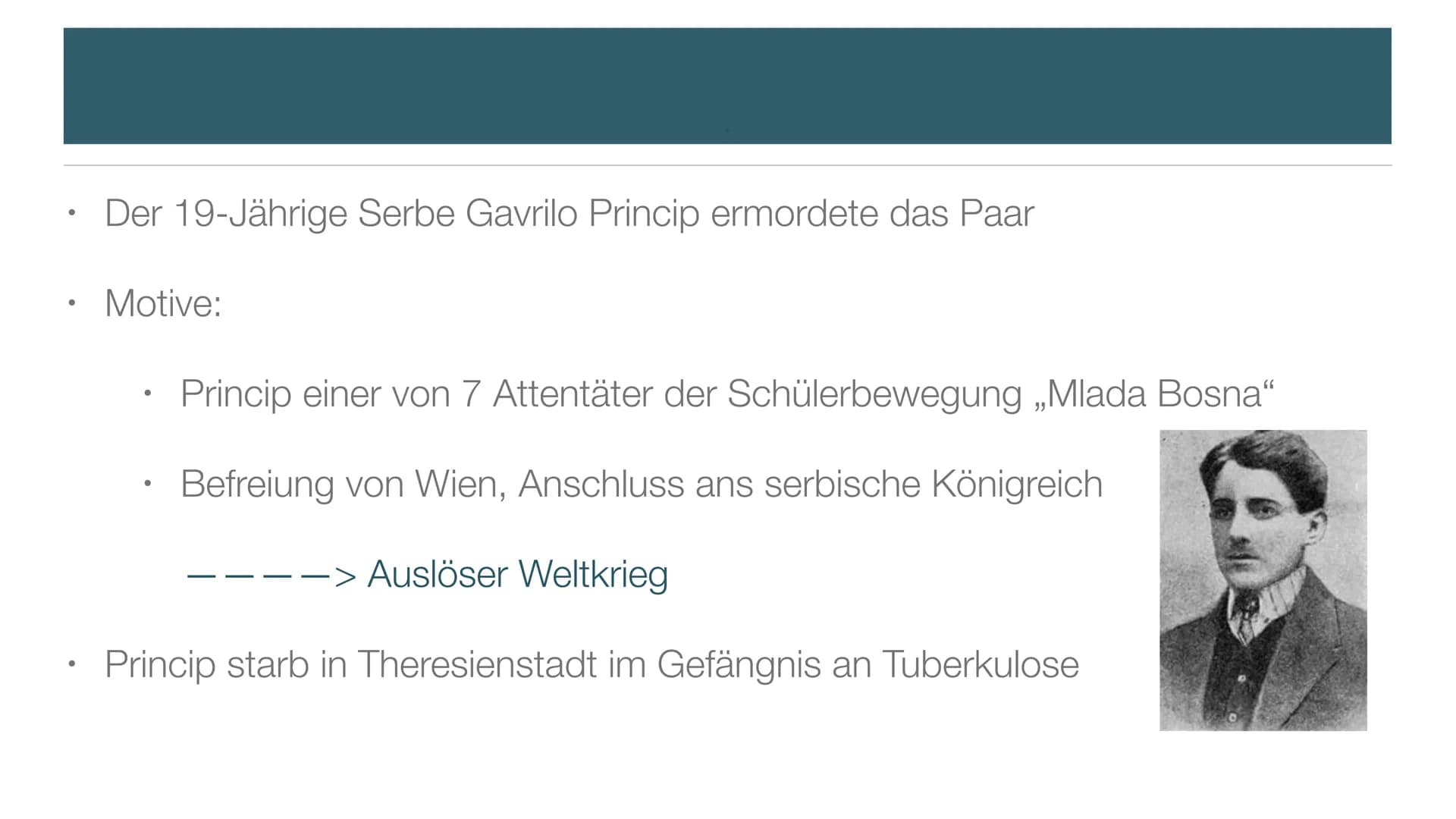 AUSLÖSER
DES
ERSTEN WELTKRIEGES INHALTSVERZEICHNIS
1.Vorgeschichte und Ursachen
2.Sarajevo-Attentat
3.Kriegserklärung Nationalismus
• Vielvö