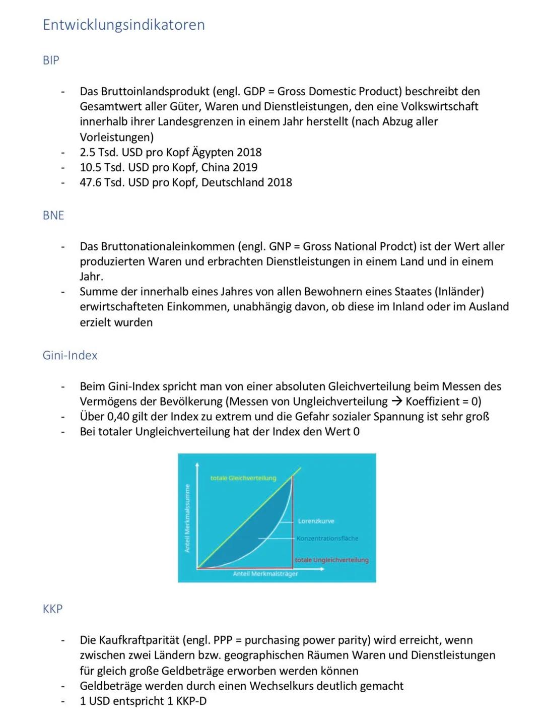 Klausur Nr. 2- Lernzettel
Entwicklungsland
Ein Land, in dem die Mehrheit der Bewohner einen, wirtschaftlich und sozial
bedingten, niedrigen 