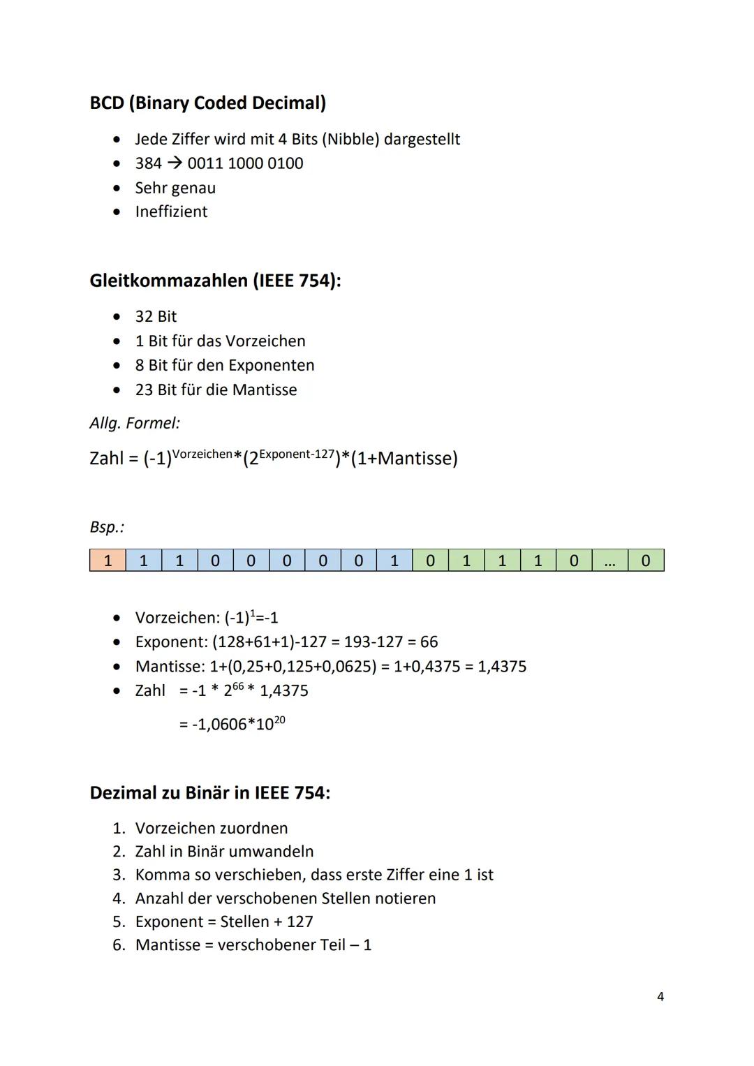 Binär zu Dezimal:
0110 10010*27+1*26+1*25+0*24+1*2³ +0*2²+0*2¹+1*2⁰
= 64+32+8+1
Dezimal zu Binär:
● Zahl durch 2 teilen
● Rest aufschreiben
