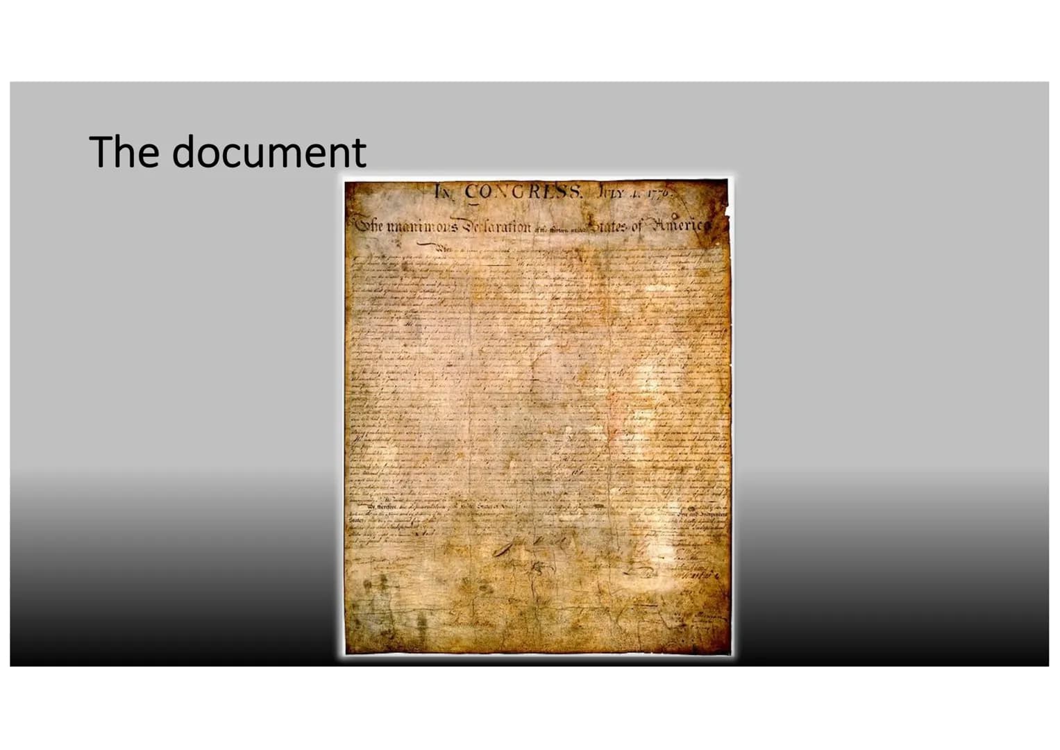 The Declaration of
Independence
declaration= Erklärung;
independence Unabhängigkeit Backround of the Declaration of Independence
The conflic