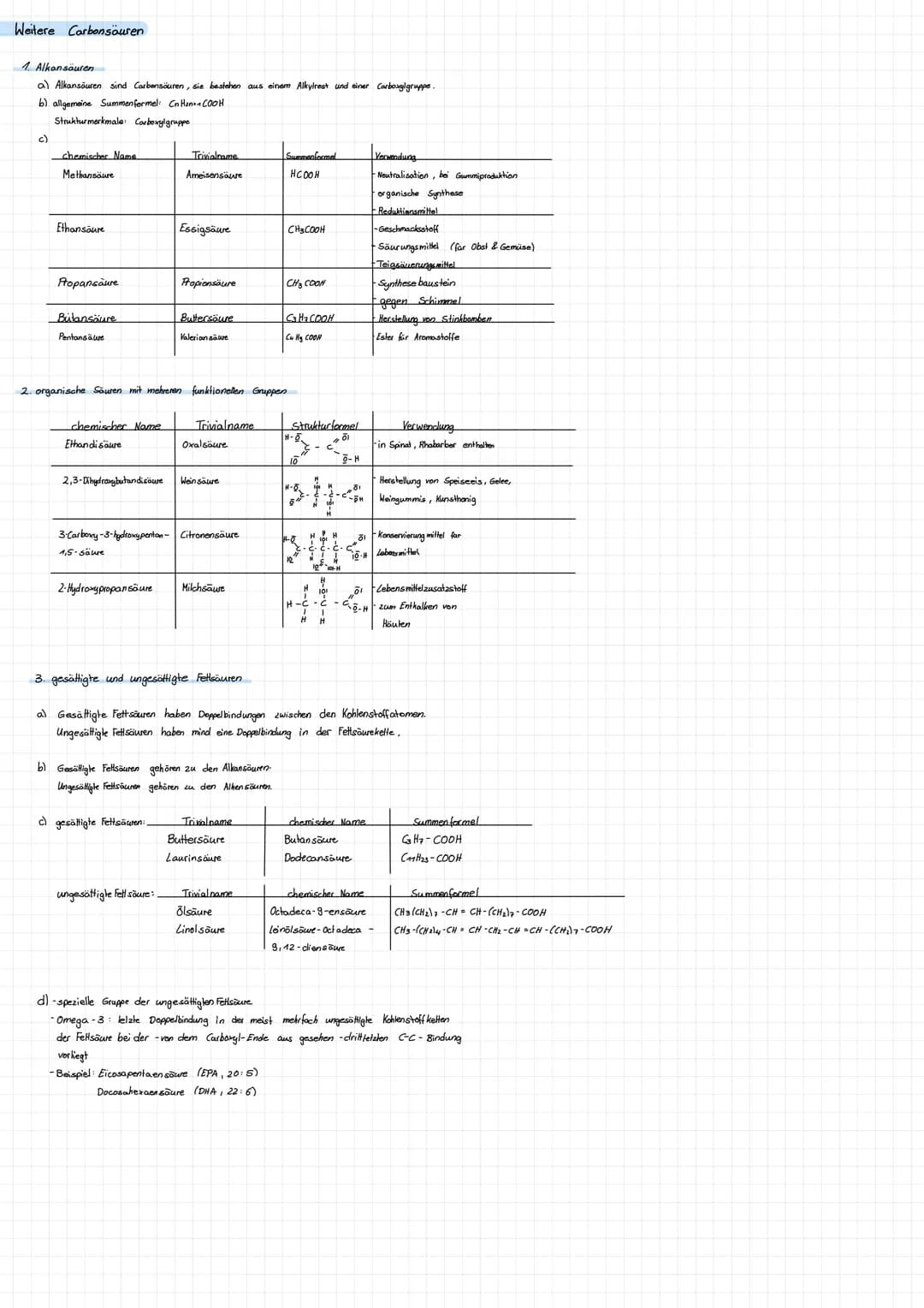 Weitere Carbonsäuren
1. Alkansäuren
a) Alkansäuren sind Corbensäuren, sie bestehen aus einem Alkylrest und einer Carboxylgruppe.
b) allgemei