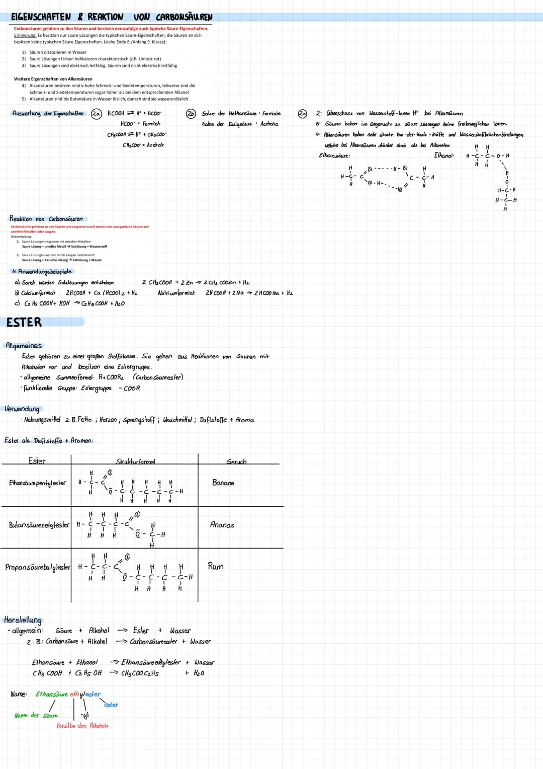 Weitere Carbonsäuren
1. Alkansäuren
a) Alkansäuren sind Corbensäuren, sie bestehen aus einem Alkylrest und einer Carboxylgruppe.
b) allgemei