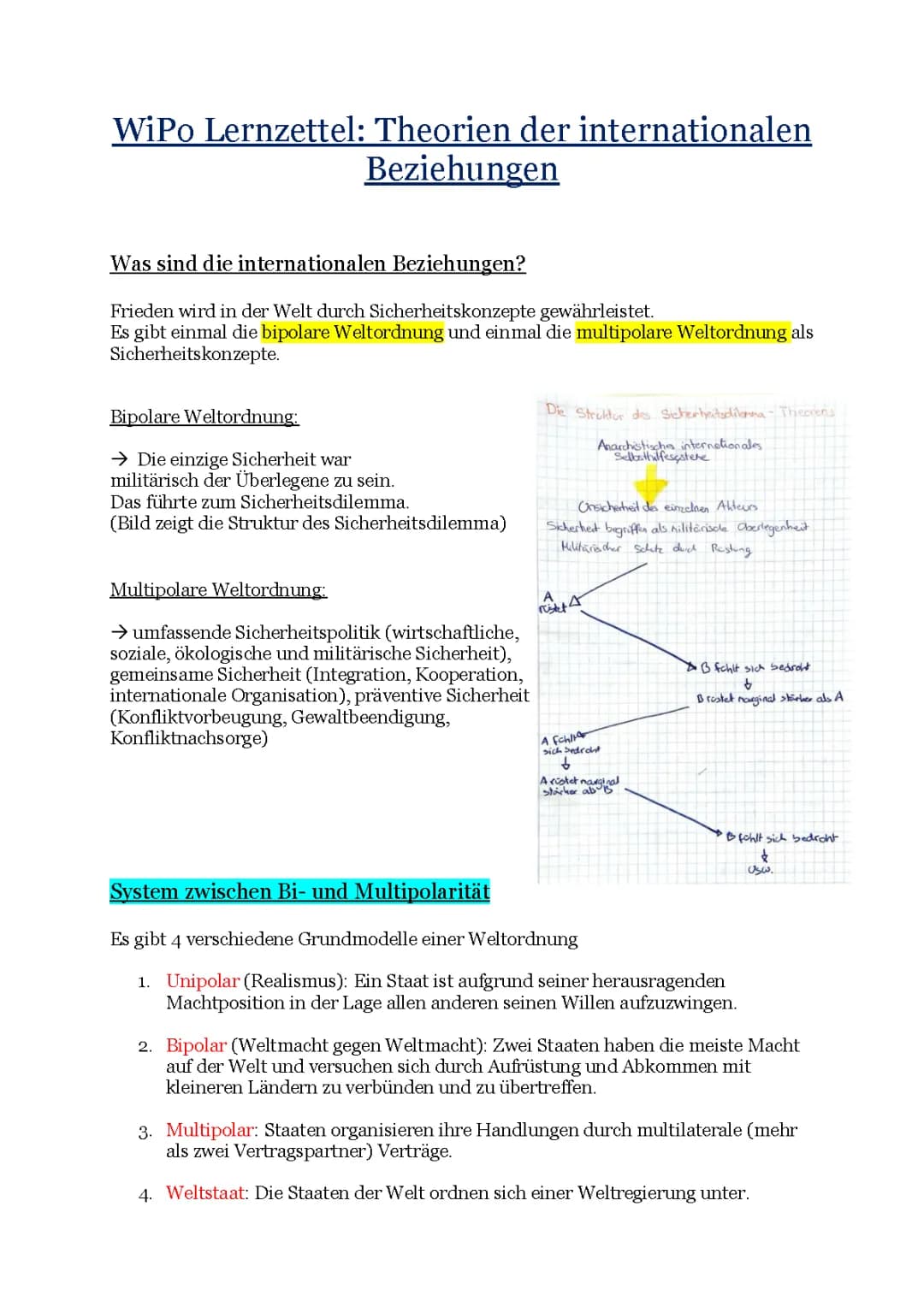 Theorien Internationale Beziehungen - Übersicht und Erklärungen