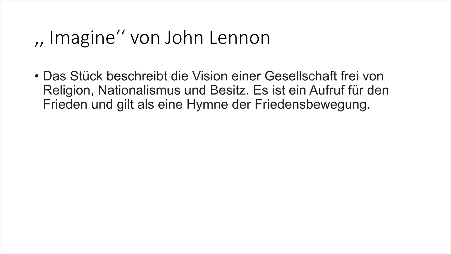 John Lennon Geboren im zweiten Weltkrieg
1940 wurde John als Sohn von Julia Lennon geboren. Sein
Vater war Seemann und auf See.
●
●
Er lebte