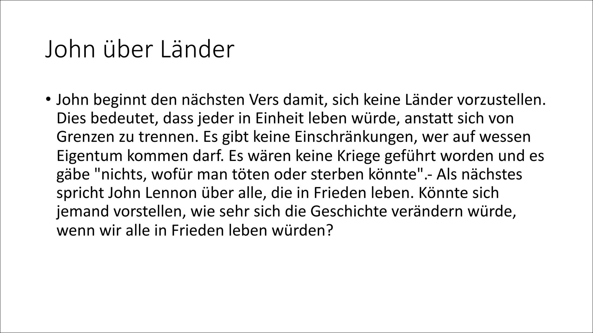 John Lennon Geboren im zweiten Weltkrieg
1940 wurde John als Sohn von Julia Lennon geboren. Sein
Vater war Seemann und auf See.
●
●
Er lebte