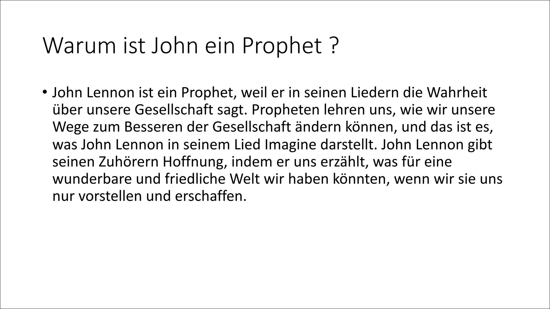 John Lennon Geboren im zweiten Weltkrieg
1940 wurde John als Sohn von Julia Lennon geboren. Sein
Vater war Seemann und auf See.
●
●
Er lebte