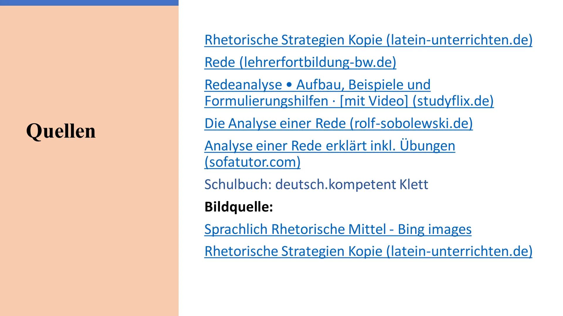 Eine Redeanalyse
schreiben Inhaltsverzeichnis
Allgemein
Vorbereitung
Aufbau
Beispiel Redeanalyse
Quellen ?
?
?
?
?
Allgemein
Redeanalyse ist