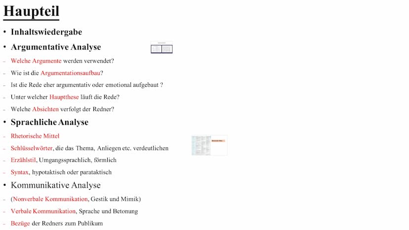 Eine Redeanalyse
schreiben Inhaltsverzeichnis
Allgemein
Vorbereitung
Aufbau
Beispiel Redeanalyse
Quellen ?
?
?
?
?
Allgemein
Redeanalyse ist
