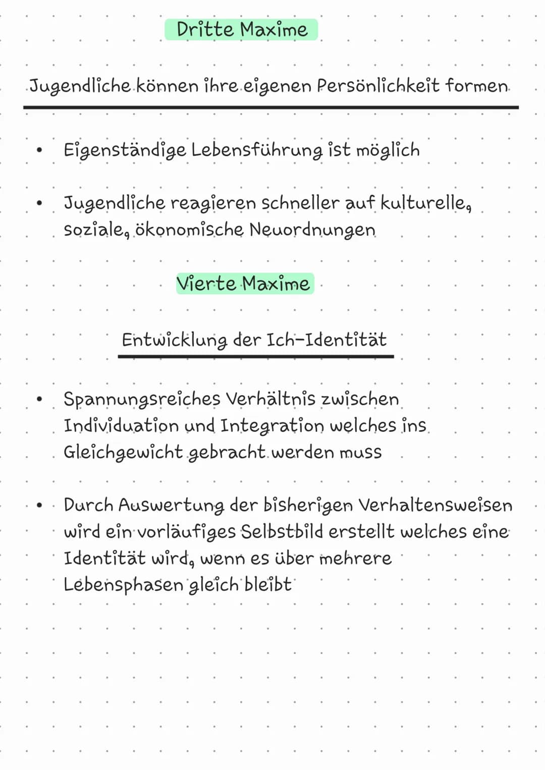 Erste Maxime
Wechselspiel von Anlagen und Umwelt
Grundstrukturen für Geschlechtermerkmale
werden gebildet
Genetische Ausstattung legt dem Sp