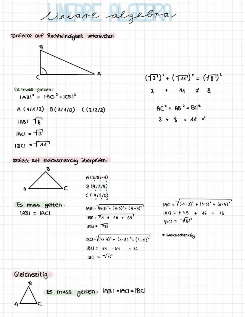 lineare algebra
Punkte im Koordinatensystem.
X
Vektoren:
4
'3
|a| = |AB| =
Beispiel:
A(5/3/2)
B (71-114)
2
0₁-9A
bat
b3-93
a = AB
V
✓ = (₁²)