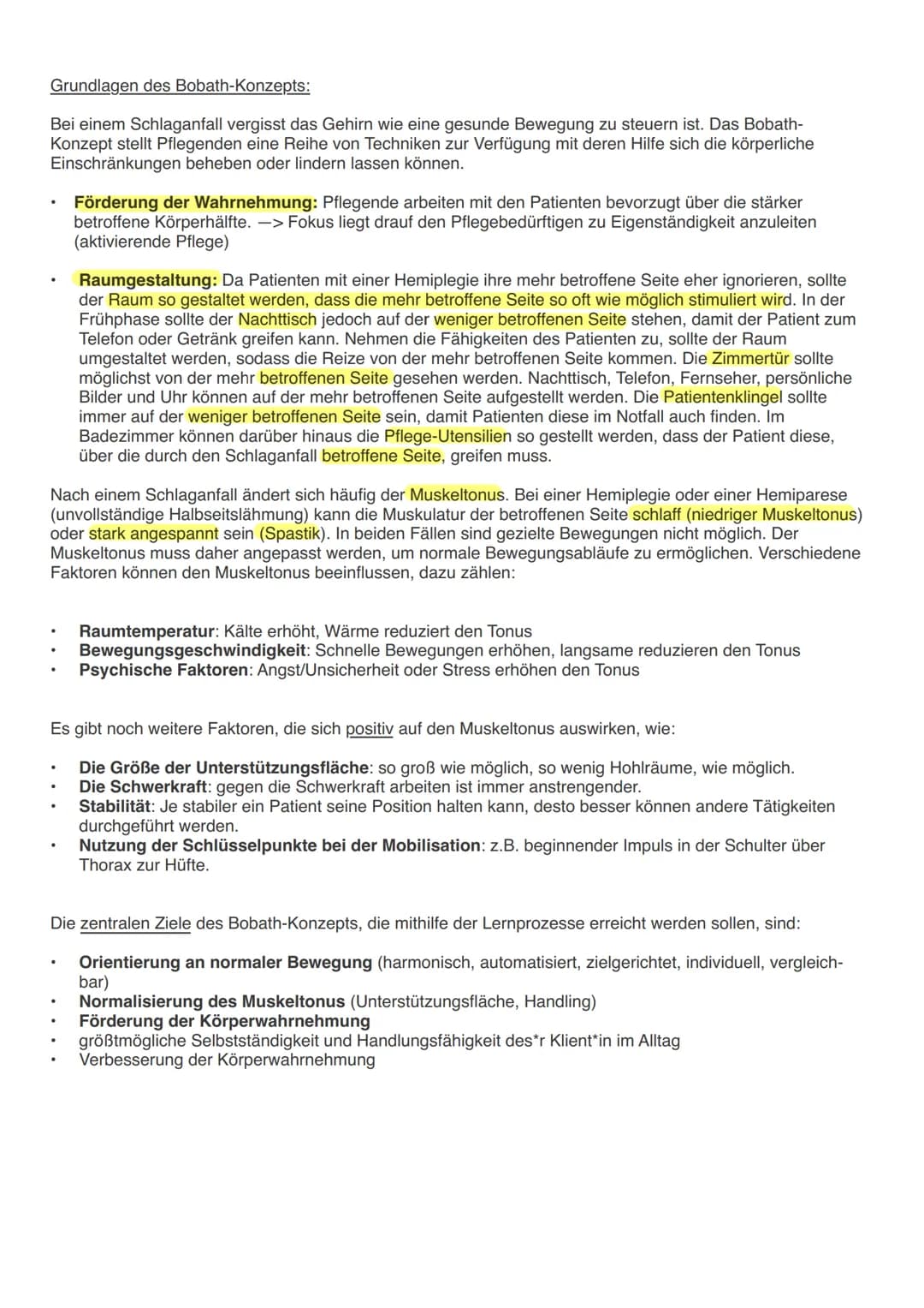 Das Bobath Konzept
Definition
Praxis
Es handelt sich um ein Therapiekonzept, das zur Befundannahme und Behandlung von Menschen mit
neurologi