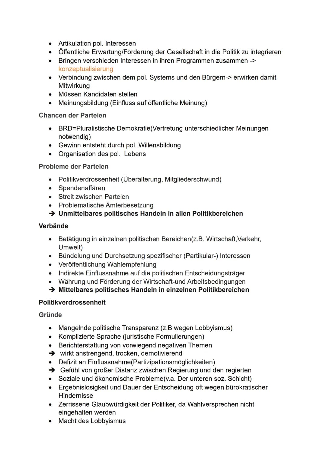 GGK ABI Zusammenfassung
1.Partizipation
an der Herrschaft
Chancen und Probleme des demokratischen Systems der BRD
Besondere Stellung der Gru