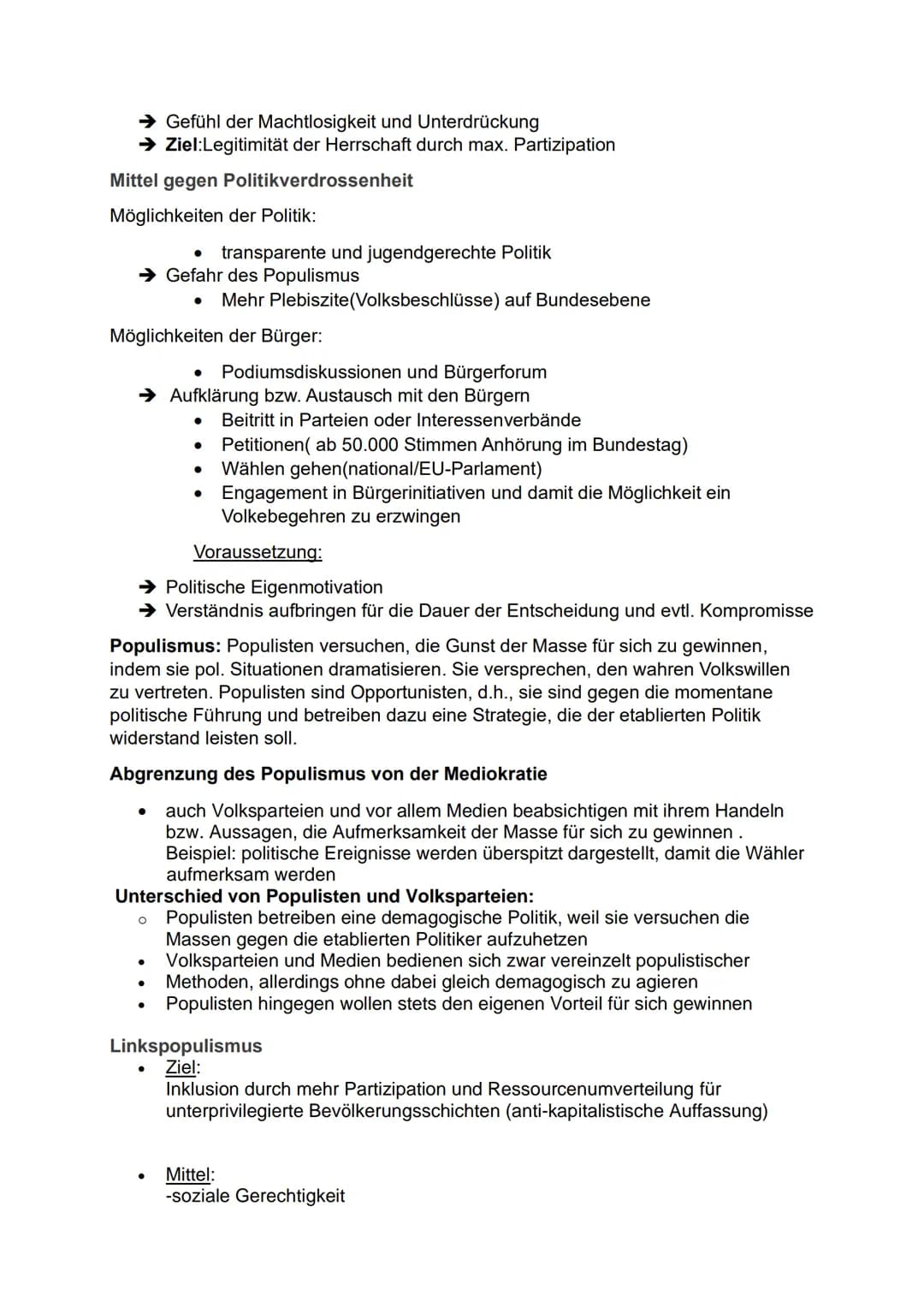 GGK ABI Zusammenfassung
1.Partizipation
an der Herrschaft
Chancen und Probleme des demokratischen Systems der BRD
Besondere Stellung der Gru
