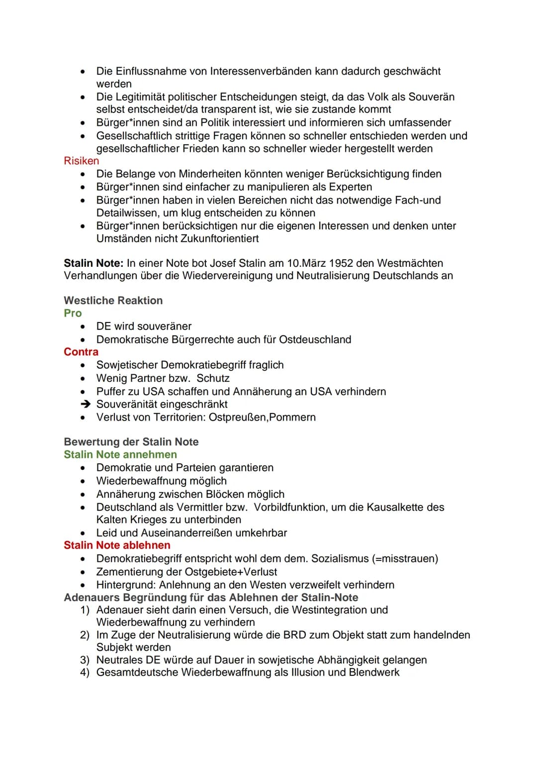 GGK ABI Zusammenfassung
1.Partizipation
an der Herrschaft
Chancen und Probleme des demokratischen Systems der BRD
Besondere Stellung der Gru