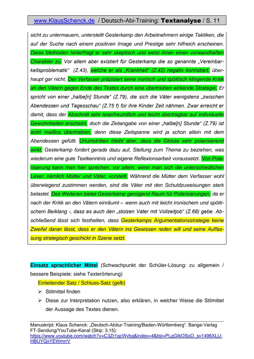 www.KlausSchenck.de/ 6-stündige KA / Schenck / Deutsch /
KA-Lösung: Textanalyse / ,,Ich bin ein Krisenkind" / Seite 1 von 4
Aufgabenstellung