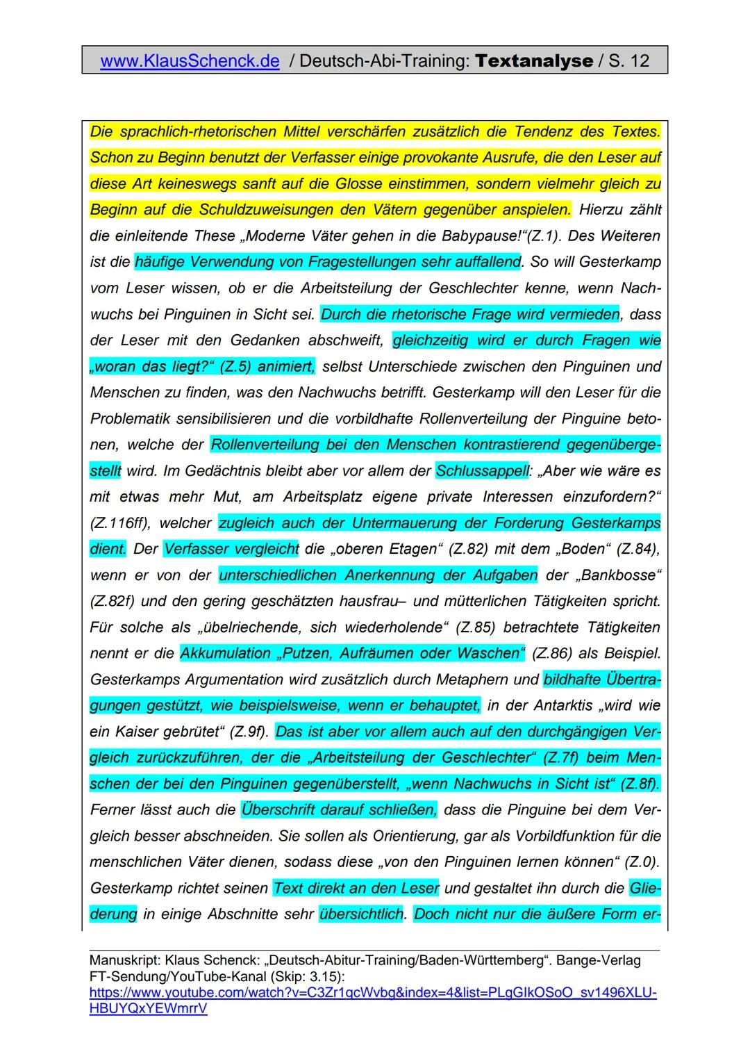 www.KlausSchenck.de/ 6-stündige KA / Schenck / Deutsch /
KA-Lösung: Textanalyse / ,,Ich bin ein Krisenkind" / Seite 1 von 4
Aufgabenstellung