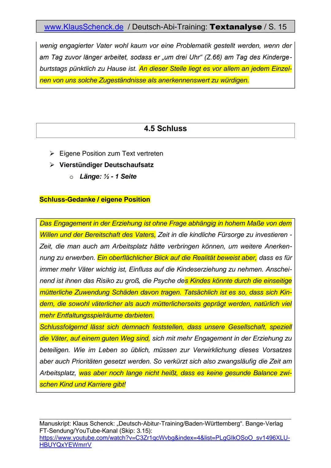 www.KlausSchenck.de/ 6-stündige KA / Schenck / Deutsch /
KA-Lösung: Textanalyse / ,,Ich bin ein Krisenkind" / Seite 1 von 4
Aufgabenstellung