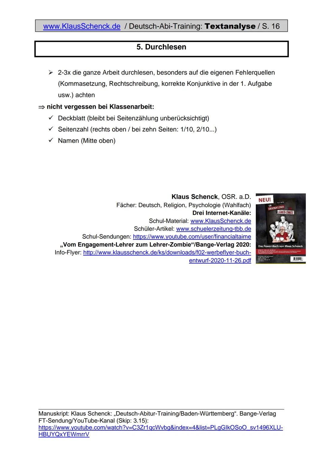 www.KlausSchenck.de/ 6-stündige KA / Schenck / Deutsch /
KA-Lösung: Textanalyse / ,,Ich bin ein Krisenkind" / Seite 1 von 4
Aufgabenstellung