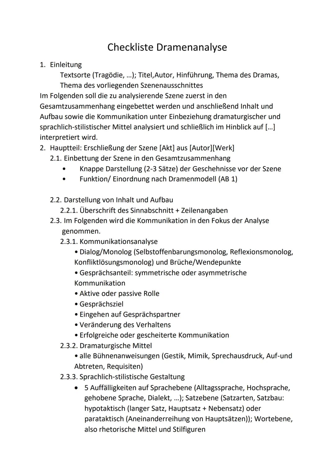 1. Einleitung
Textsorte (Tragödie, ...); Titel, Autor, Hinführung, Thema des Dramas,
Thema des vorliegenden Szenenausschnittes
Im Folgenden 