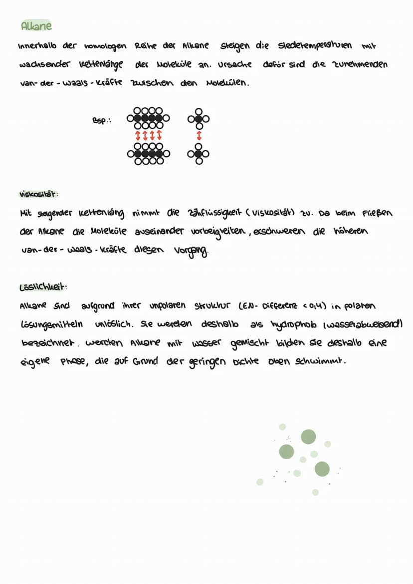 Einstieg
chemie der Kohlenwasserstoffe
Substanzklassen: Alkane, Alkene, Alkine
•Alkane sind gesättigte Kohlenwasserstoffe, da die Kohlenstof