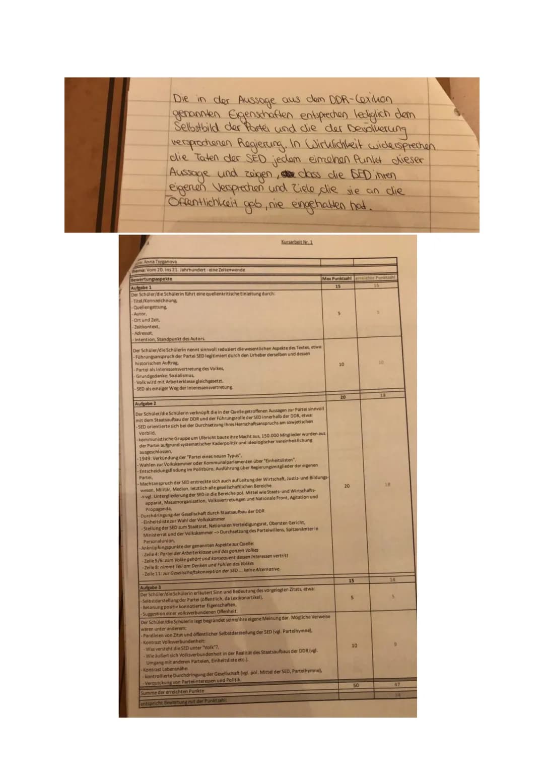 5
10
Geschichte (Sieberg)
TELLKAMPFSCHULE HANNOVER
GYMNASIUM EUROPASCHULE
Anna Tsyganag. 11
Thema: Vom 20. ins 21. Jahrhundert - eine Zeiten