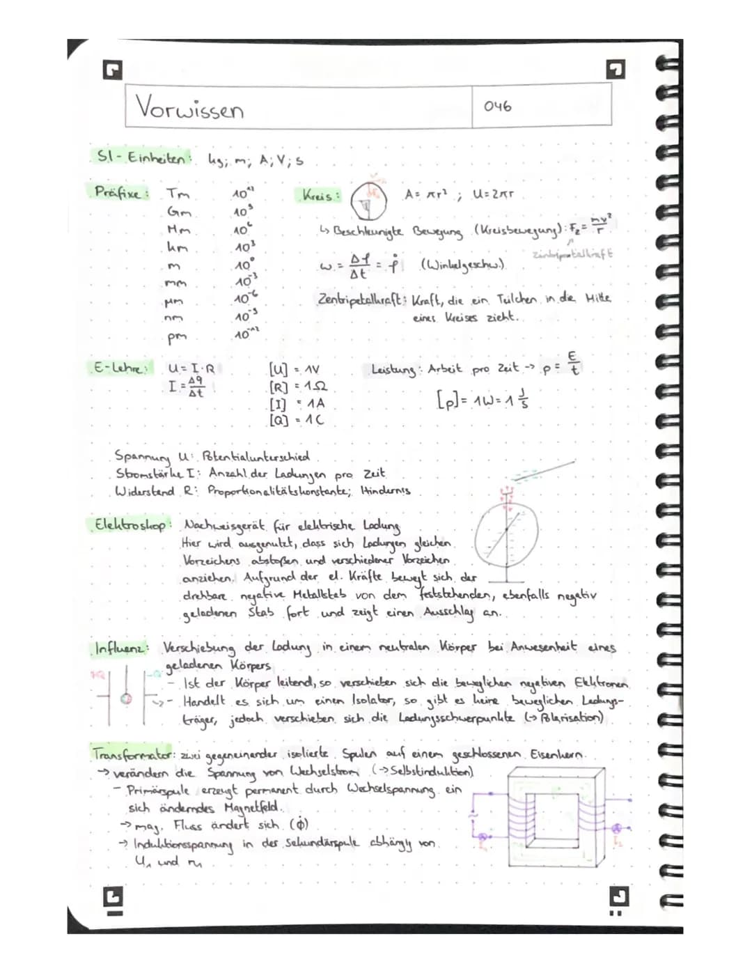 L
IG
Physik
REGELHEFT
ABI 2023 Vorwissen
SI- Einheiten: kg; m; A; V; s
10*¹
10³
Präfixe: Tm
Gm
Hm
km
m
mm
μm
53
E-Lehre U=IR
49
At
pm
I=
76F