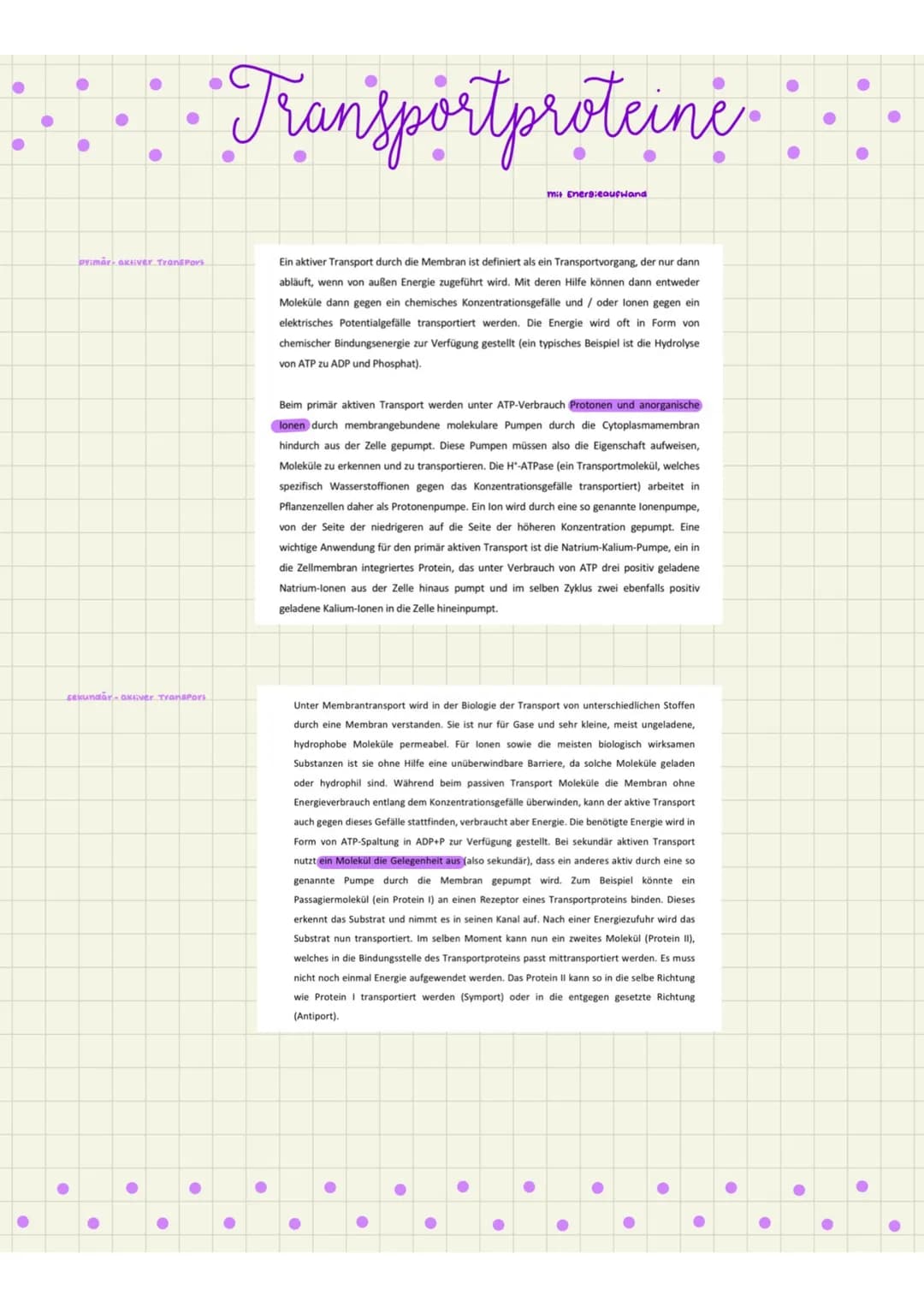 ●
●
●
●
einfache Diffusion
erie:chierie Diffusion
●
corrierprotein
●
●
Transportproteine
Unter Membrantransport wird in der Biologie der Tra
