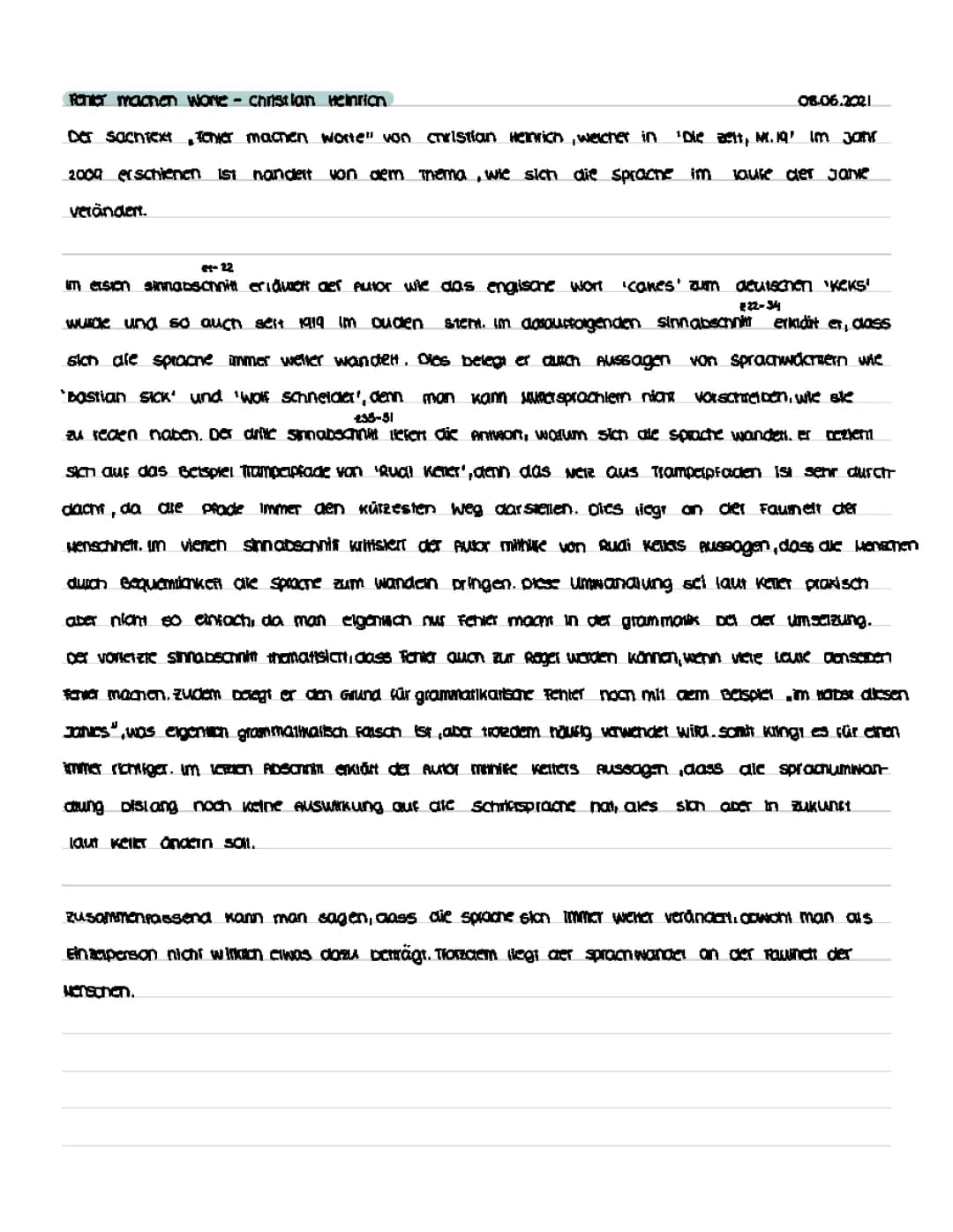 Fehler machen Worte - Analyse und Einfluss von Sprache - Christian Heinrich 2009