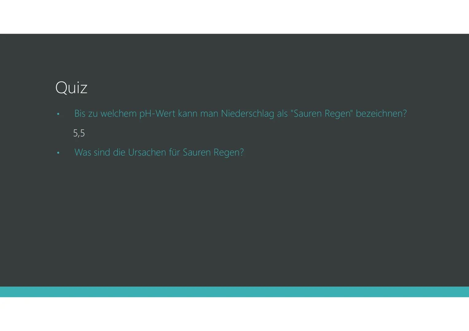 Saurer Regen
JANA ELVERS & LUISE HAMSCH, 8C Gliederung
• Allgemein
• Ursachen
●
Entstehung
●
Auswirkungen
Gegenmaßnahmen
Reaktionsgleichunge