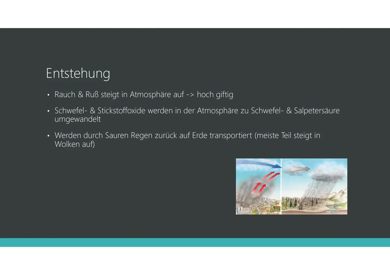 Saurer Regen
JANA ELVERS & LUISE HAMSCH, 8C Gliederung
• Allgemein
• Ursachen
●
Entstehung
●
Auswirkungen
Gegenmaßnahmen
Reaktionsgleichunge